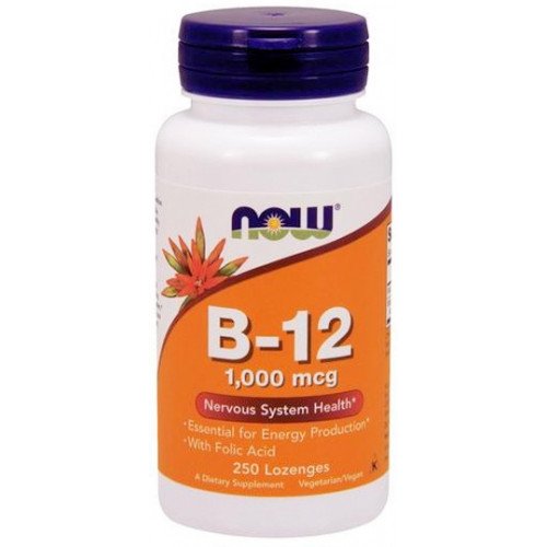 NOW Foods Vitamin B-12 with Folic Acid - 1000mcg  - 250 lozenges