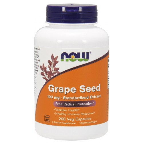 NOW Foods Grape Seed Standardized Extract - 100mg  - 200 vcaps