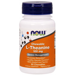 NOW Foods L-Theanine with Inositol and Taurine, 100mg  - 90 chewables