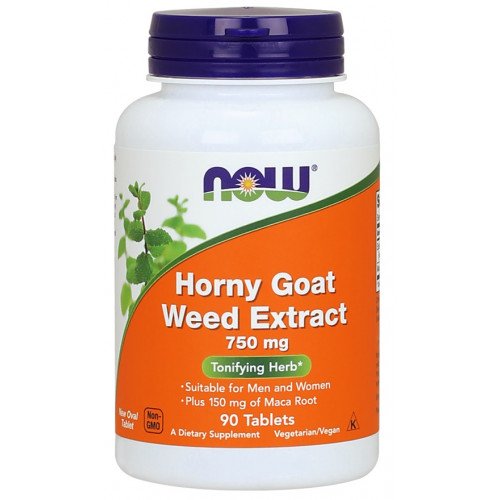 NOW Foods Horny Goat Weed Extract, 750mg  - 90 tablets