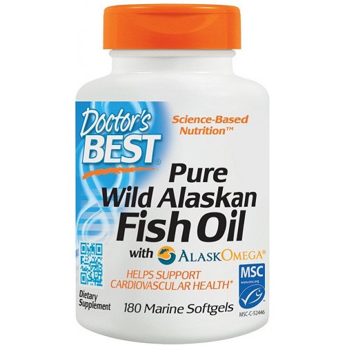 Doctor's Best Pure Wild Alaskan Fish Oil with AlaskOmega  - 180 softgels