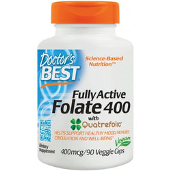 Doctor's Best Fully Active Folate 400 with Quatrefolic, 400mcg  - 90 vcaps