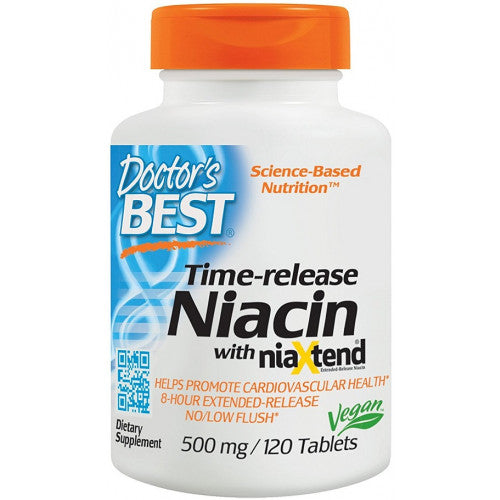 Doctor's Best Time-release Niacin with niaXtend, 500mg  - 120 tablets