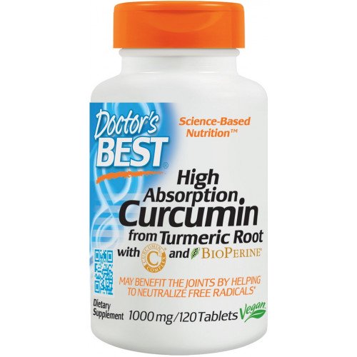 Doctor's Best High Absorption Curcumin From Turmeric Root with C3 Complex & BioPerine - 1000mg  - 120 tablets