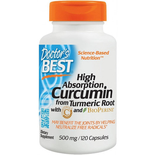 Doctor's Best High Absorption Curcumin From Turmeric Root with C3 Complex & BioPerine - 500mg  - 120 caps