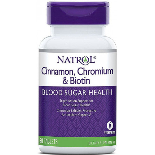 Natrol Cinnamon, Chromium & Biotin  - 60 tablets