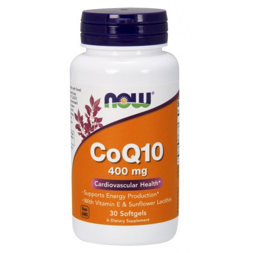 NOW Foods CoQ10 with Vitamin E & Sunflower Lecithin, 400mg  - 30 softgels