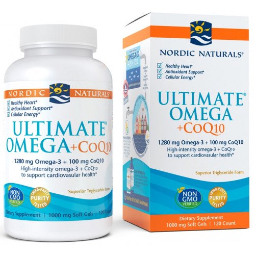 Nordic Naturals Ultimate Omega + CoQ10 - 1280mg Lemon (EAN 768990018923)  - 120 softgels