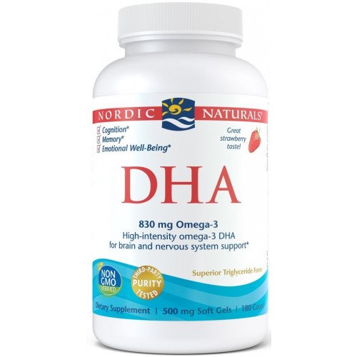 Nordic Naturals DHA - 830mg Strawberry  - 180 softgels