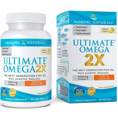 Nordic Naturals Ultimate Omega 2X with Vitamin D3, 2150mg Lemon  - 60 softgels