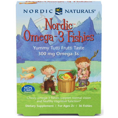 Nordic Naturals Nordic Omega-3 Fishies, 300mg Yummy Tutti Frutti Taste  - 36 fishies