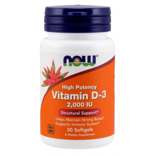 NOW Foods Vitamin D-3 - 2000 IU  - 30 softgels