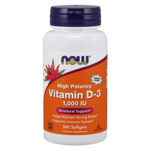 NOW Foods Vitamin D-3 - 1000 IU  - 360 softgels