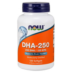 NOW Foods DHA-250, 250 DHA / 125 EPA  - 120 softgels