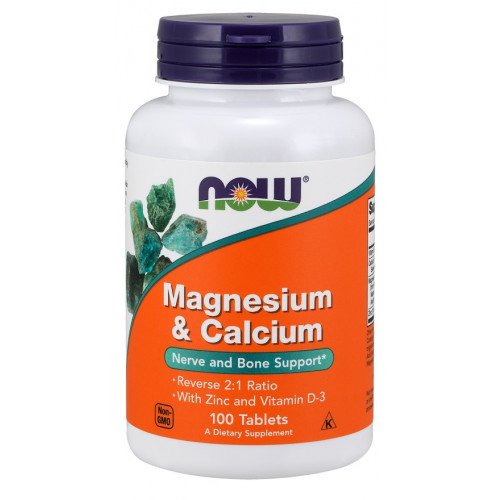 NOW Foods Magnesium & Calcium with Zinc and Vitamin D3  - 100 tablets