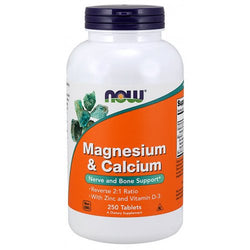 NOW Foods Magnesium & Calcium with Zinc and Vitamin D3  - 250 tablets