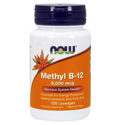 NOW Foods Methyl B-12 with Folic Acid - 5000mcg  - 120 lozenges