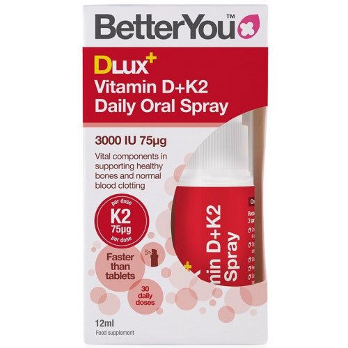 BetterYou DLux+ Vitamin D+K2 Daily Oral Spray  - 12 ml.