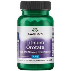 Swanson Lithium Orotate, 5mg  - 60 vcaps