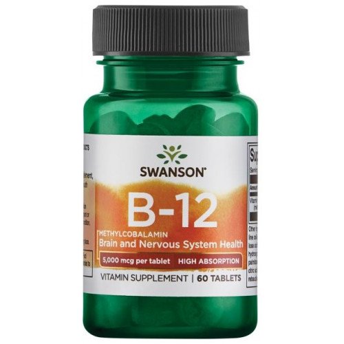 Swanson Vitamin B-12 Methylcobalamin, 5000mcg High Absorption  - 60 tablets