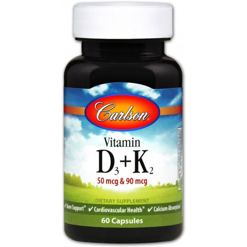 Carlson Labs Vitamin D3 + K2  - 60 caps