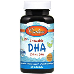 Carlson Labs Kid's Chewable DHA - 100mg Orange  - 60 softgels