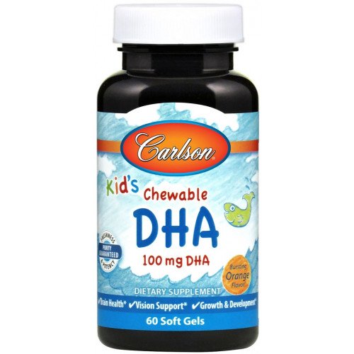 Carlson Labs Kid's Chewable DHA - 100mg Orange  - 60 softgels