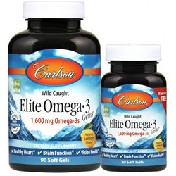 Carlson Labs Elite Omega-3 Gems, 1600mg Natural Lemon  - 90 + 30 softgels