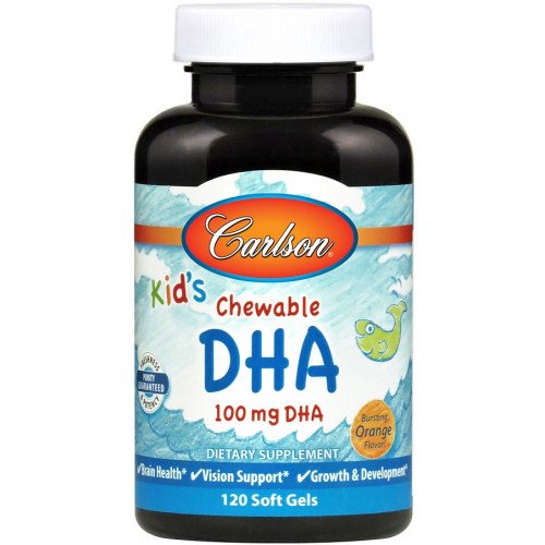 Carlson Labs Kid's Chewable DHA - 100mg Orange  - 120 softgels