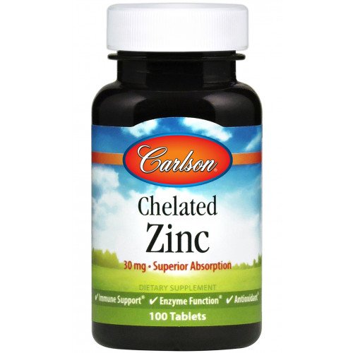 Carlson Labs Chelated Zinc, 30mg  - 100 tablets