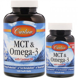 Carlson Labs MCT & Omega-3  - 120 + 30 softgels