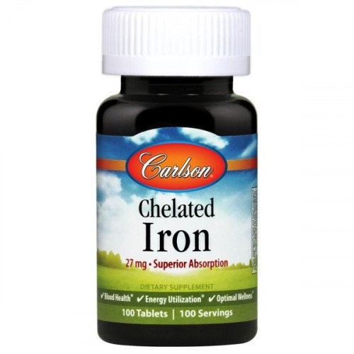 Carlson Labs Chelated Iron, 27mg  - 100 tablets