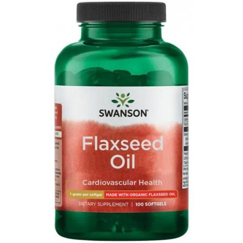 Swanson Flaxseed Oil, 1000mg  - 100 softgels