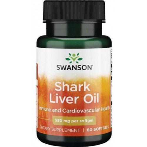 Swanson Shark Liver Oil, 550mg  - 60 softgels