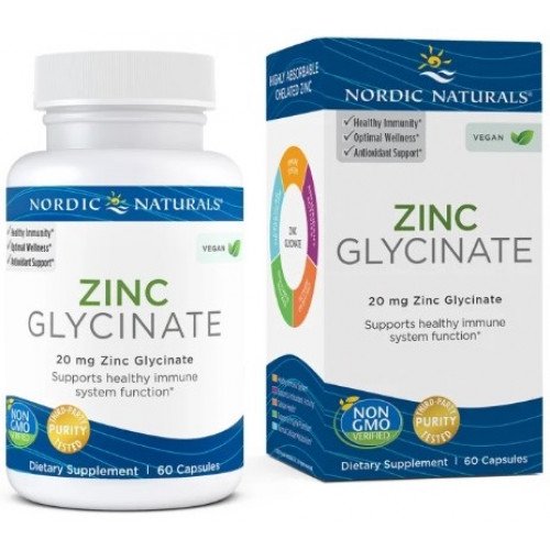 Nordic Naturals Zinc Glycinate, 20mg  - 60 caps