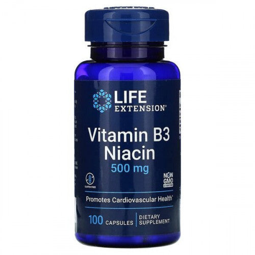 Life Extension Vitamin B3 Niacin, 500mg  - 100 caps