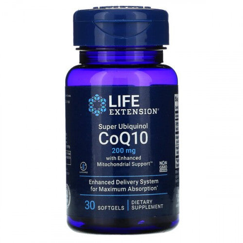 Life Extension Super Ubiquinol CoQ10 with Enhanced Mitochondrial Support - 200mg  - 30 softgels