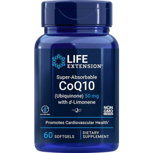 Life Extension Super-Absorbable CoQ10 (Ubiquinone) with d-Limonene, 100mg  - 60 softgels