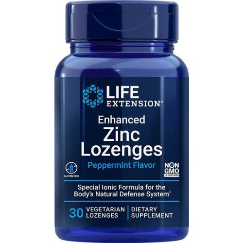 Life Extension Enhanced Zinc Lozenges - Peppermint  - 30 vegetarian lozenges