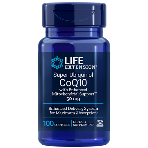 Life Extension Super Ubiquinol CoQ10 with Enhanced Mitochondrial Support - 50mg  - 100 softgels