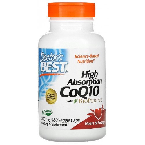 Doctor's Best High Absorption CoQ10 with BioPerine - 200mg  - 180 vcaps