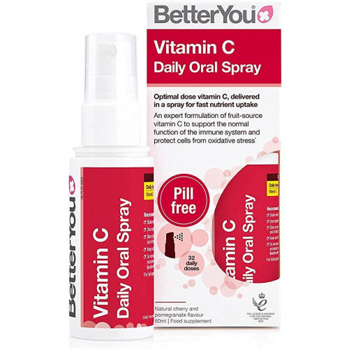 BetterYou Vitamin C Daily Oral Spray, Natural Cherry and Pomegranate  - 50 ml.