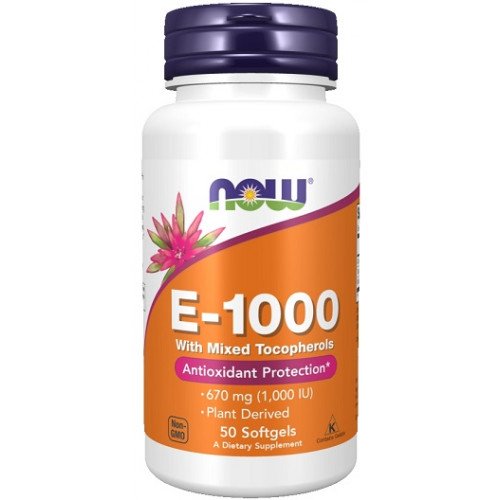 NOW Foods Vitamin E-1000 - Natural (Mixed Tocopherols)  - 50 softgels