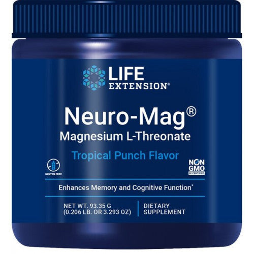 Life Extension Neuro-Mag Magnesium L-Threonate, Tropical Punch  - 93 grams