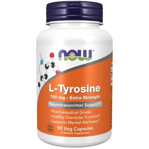 NOW Foods L-Tyrosine - Extra Strength 750mg  - 90 vcaps