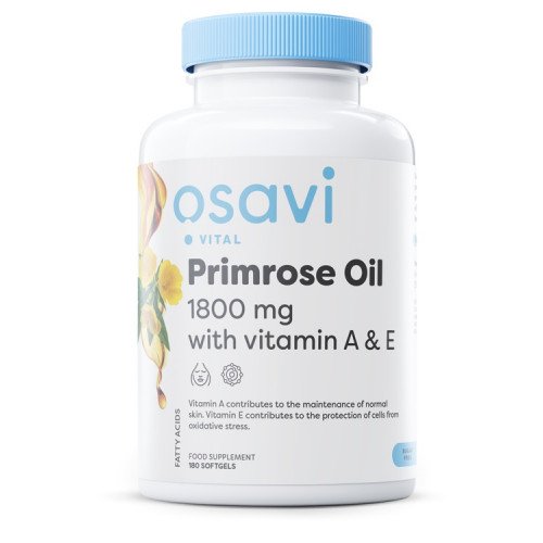 Osavi Primrose Oil with Vitamin A & E - 1800mg  - 180 softgels