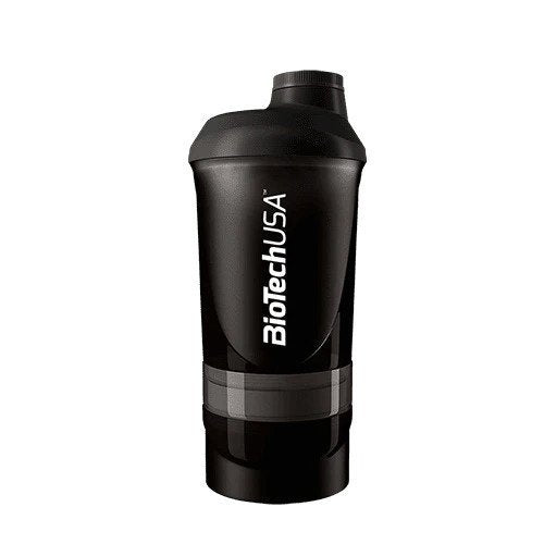 BioTechUSA Accessories Wave+ Shaker - Black Smoke  - 600 ml. (+ 200 ml.+ 150 ml.)