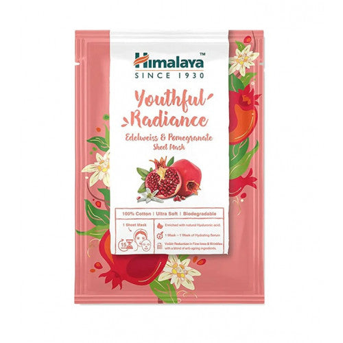 Himalaya Youthful Radiance Edelweiss & Pomegranate Sheet Mask  - 30 ml.