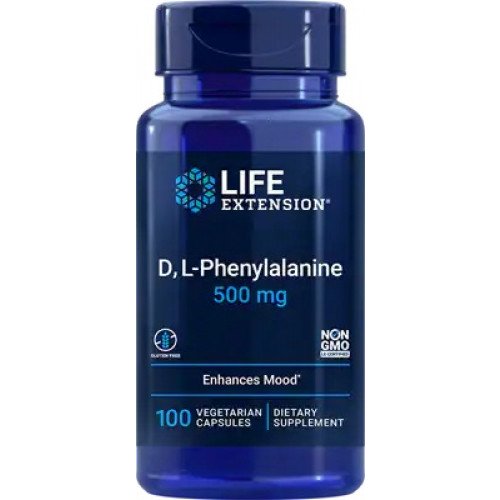 Life Extension D L-Phenylalanine, 500mg  - 100 vcaps