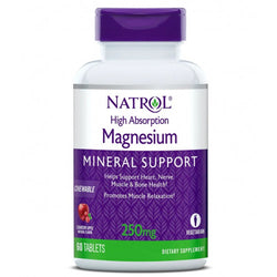 Natrol High Absorption Magnesium, 250mg (Cranberry Apple)  - 60 chewable tabs